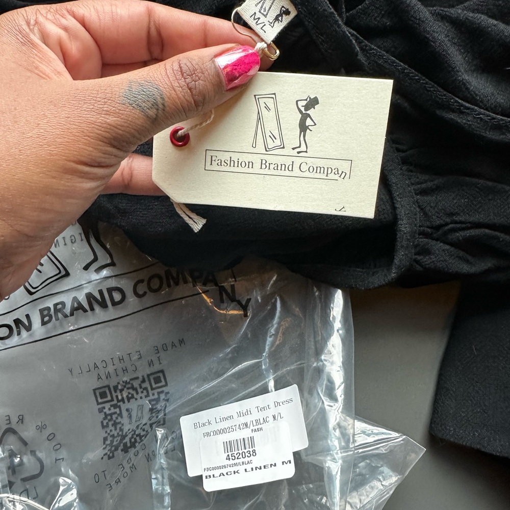 Fashion Brand Company Black Linen Tent Dress - Picture 3 of 3